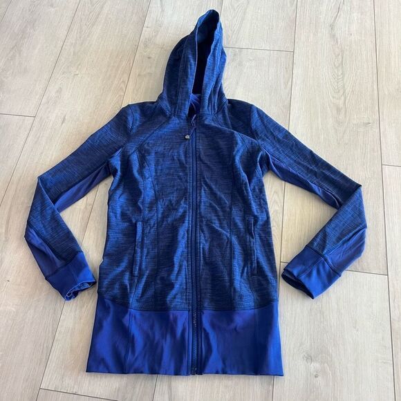 LULULEMON BLUE DEFINE HOODED JACKET size 6 - Picture 1 of 7